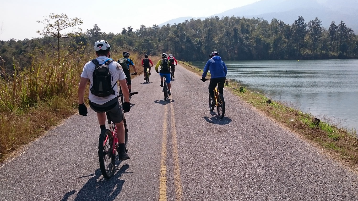Biking at Huay Tung Tao Lake
